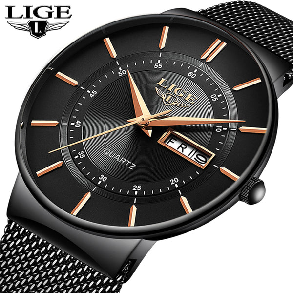 Mens Watches LIGE Top Brand Luxury Waterproof