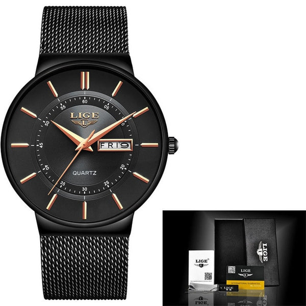 Mens Watches LIGE Top Brand Luxury Waterproof