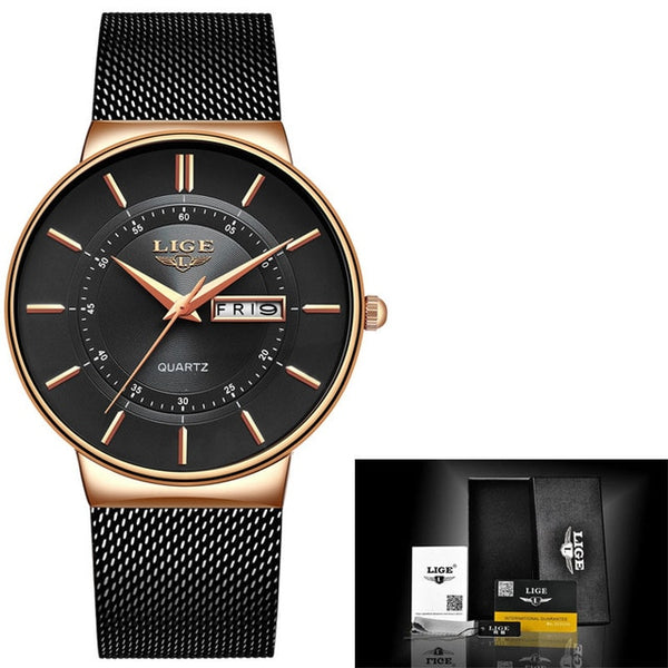 Mens Watches LIGE Top Brand Luxury Waterproof