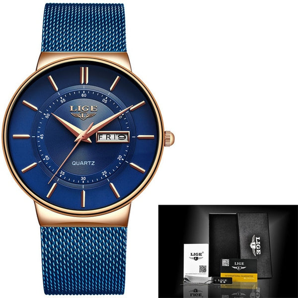 Mens Watches LIGE Top Brand Luxury Waterproof