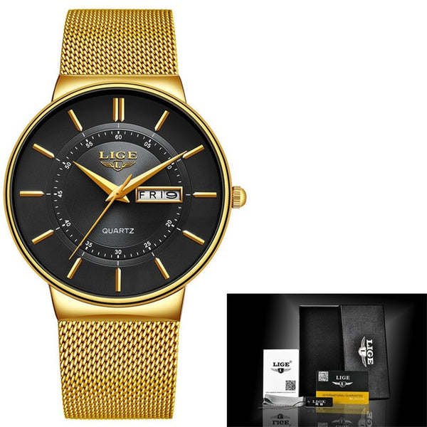 Mens Watches LIGE Top Brand Luxury Waterproof