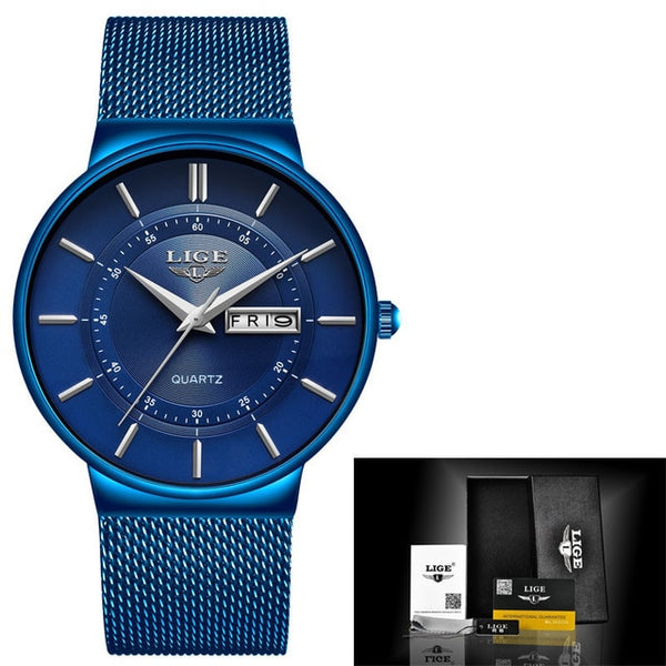 Mens Watches LIGE Top Brand Luxury Waterproof