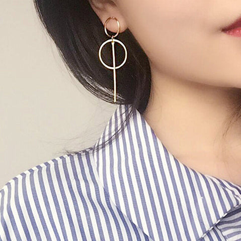 Gold Metal Tassel Earrings for Women Long