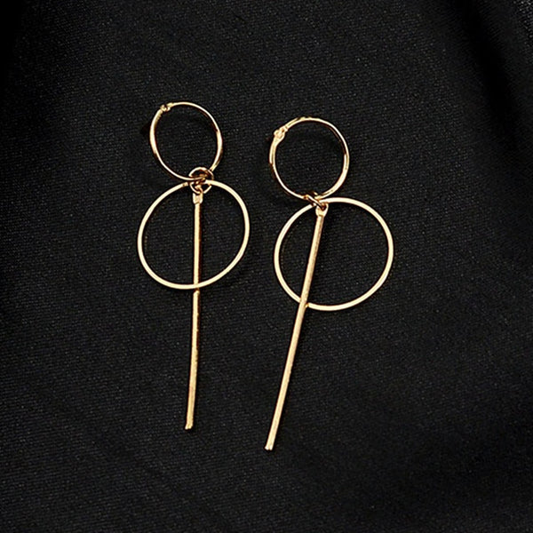 Gold Metal Tassel Earrings for Women Long