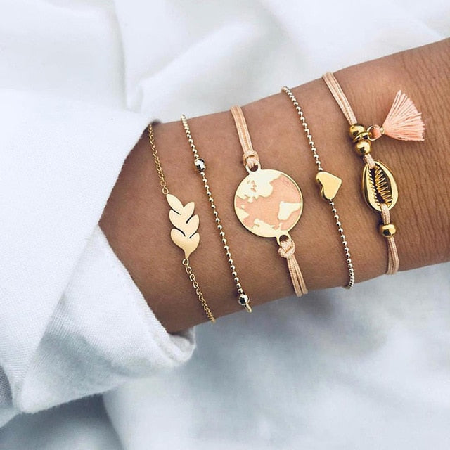 Modyle 5Pcs/set Bohemian Gold color