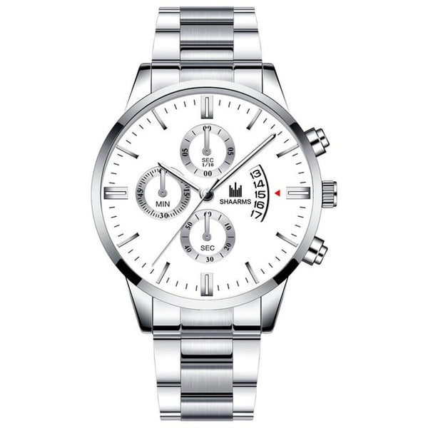 Men Luxury Business Quartz Military Watch Golden Stainless