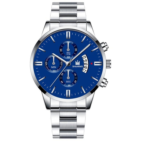Men Luxury Business Quartz Military Watch Golden Stainless