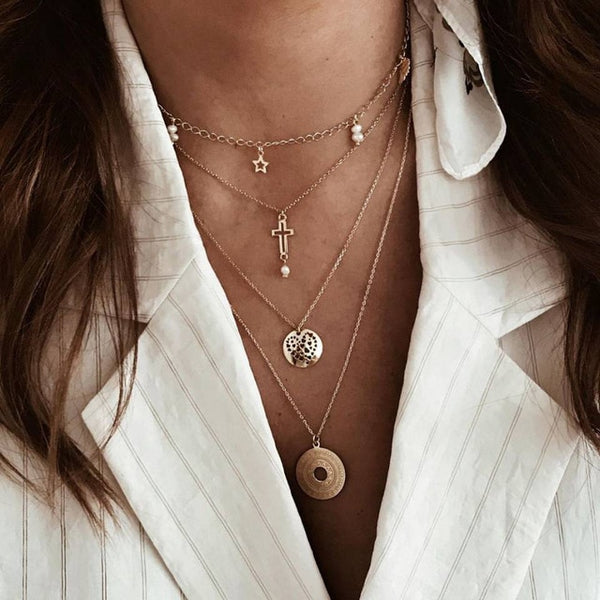 Vintage Multilayer Crystal Pendant