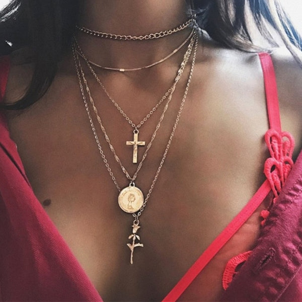 Vintage Multilayer Crystal Pendant