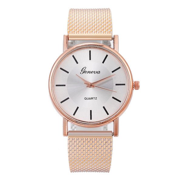 Quartz Watch Woman's High-end Blue Glass