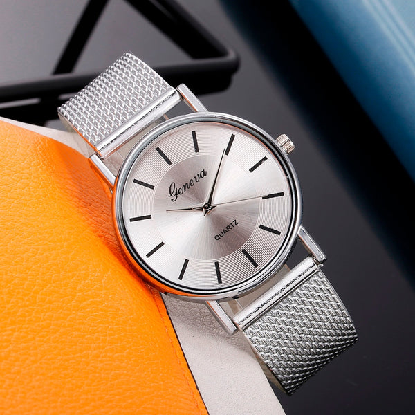 Quartz Watch Woman's High-end Blue Glass