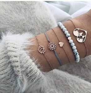 Boho Rose Map Bracelets & Bangles for Women