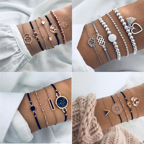 Boho Rose Map Bracelets & Bangles for Women