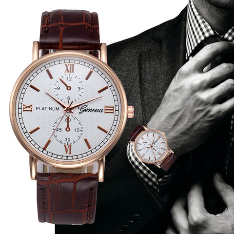 Watches Men Geneva Stainless Steel Ultra Thin