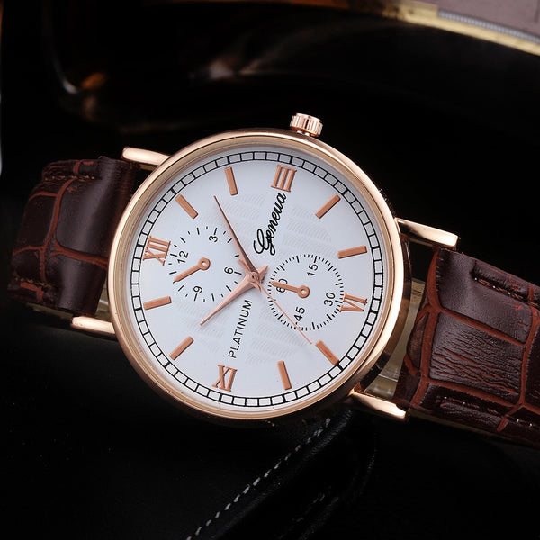 Watches Men Geneva Stainless Steel Ultra Thin