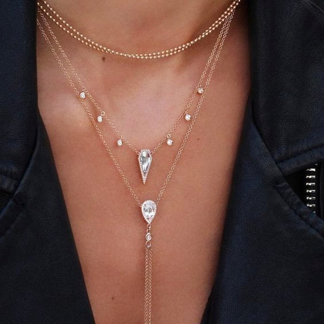 Vintage Multilayer Crystal Pendant