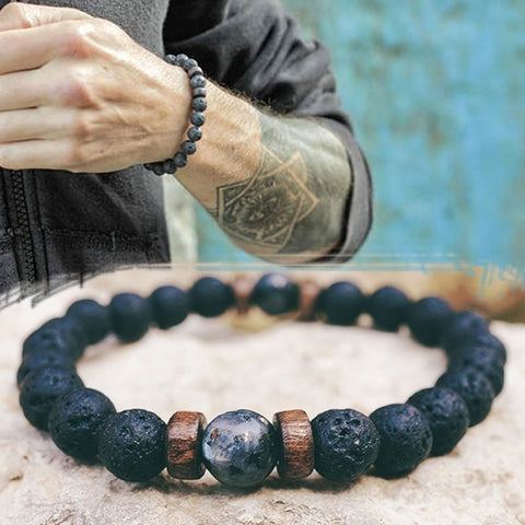 Men Bracelet Natural Moonstone Bead