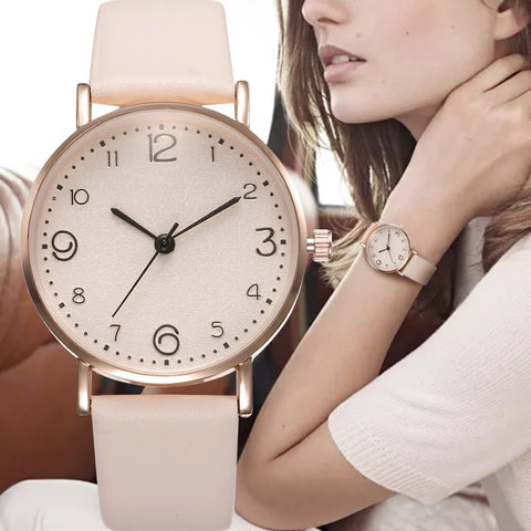 Top Style Fashion Women's Luxury Leather Band Analog Quartz